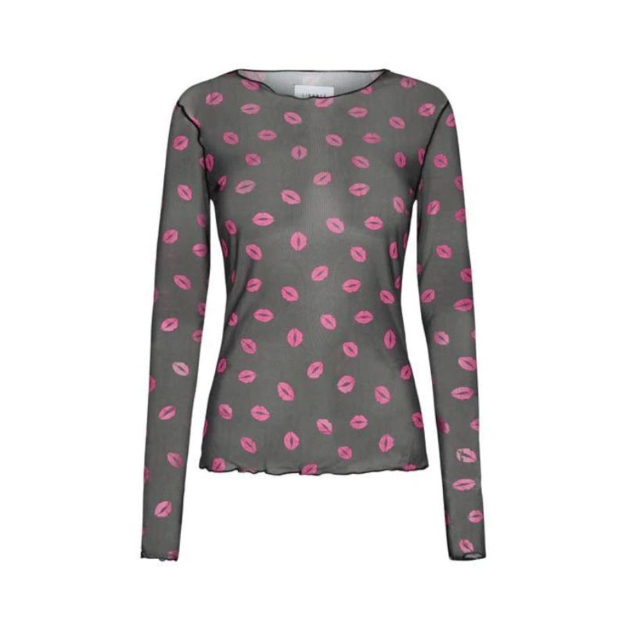 Toj Liberté Mesh | Meshbluse - Lip Print