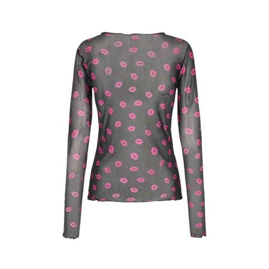 Toj Liberté Mesh | Meshbluse - Lip Print