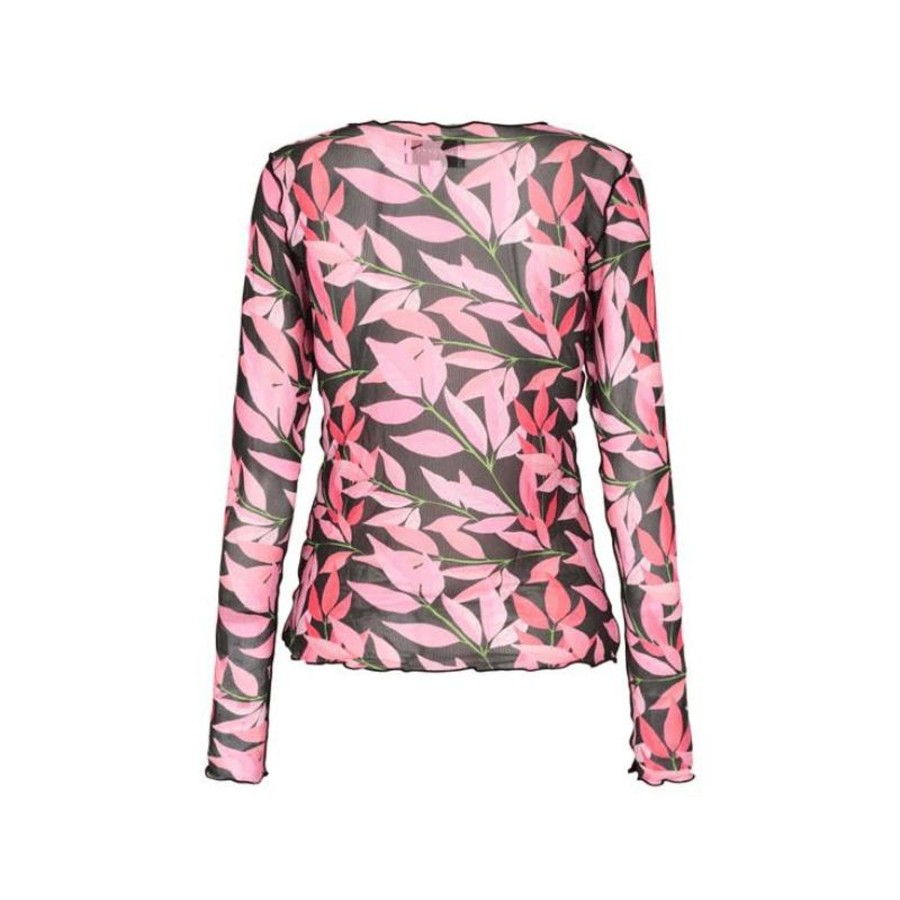 Toj Liberté Mesh | Meshbluse - Pink Leaf