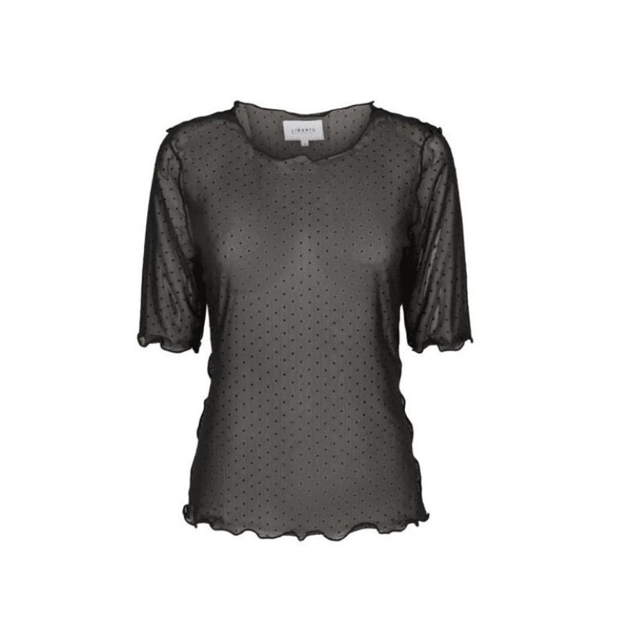 Toj Liberté Bluser | Mesh Bluse - Black Dot Ss