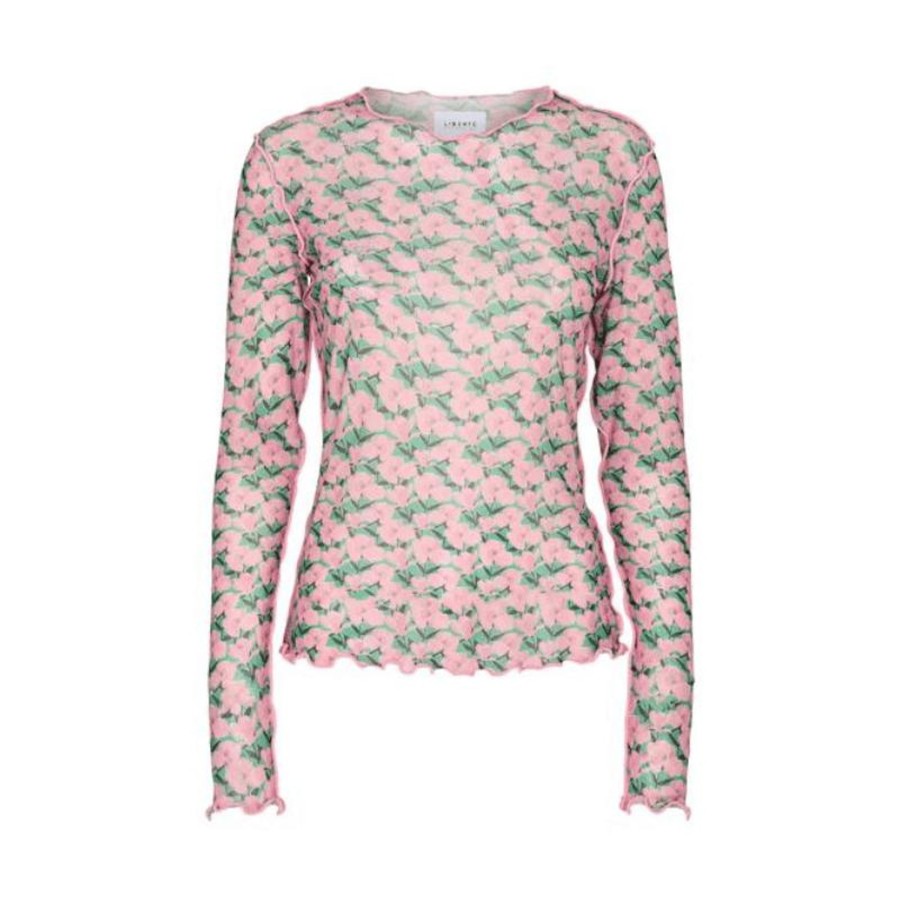 Toj Liberté Mesh | Meshbluse - Rosa Green Flowers