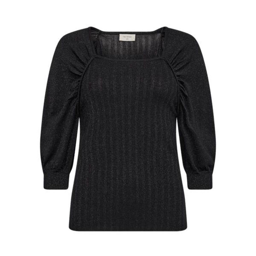 Toj Freequent Bluser | Glitta Blouse - Black W. Metallic