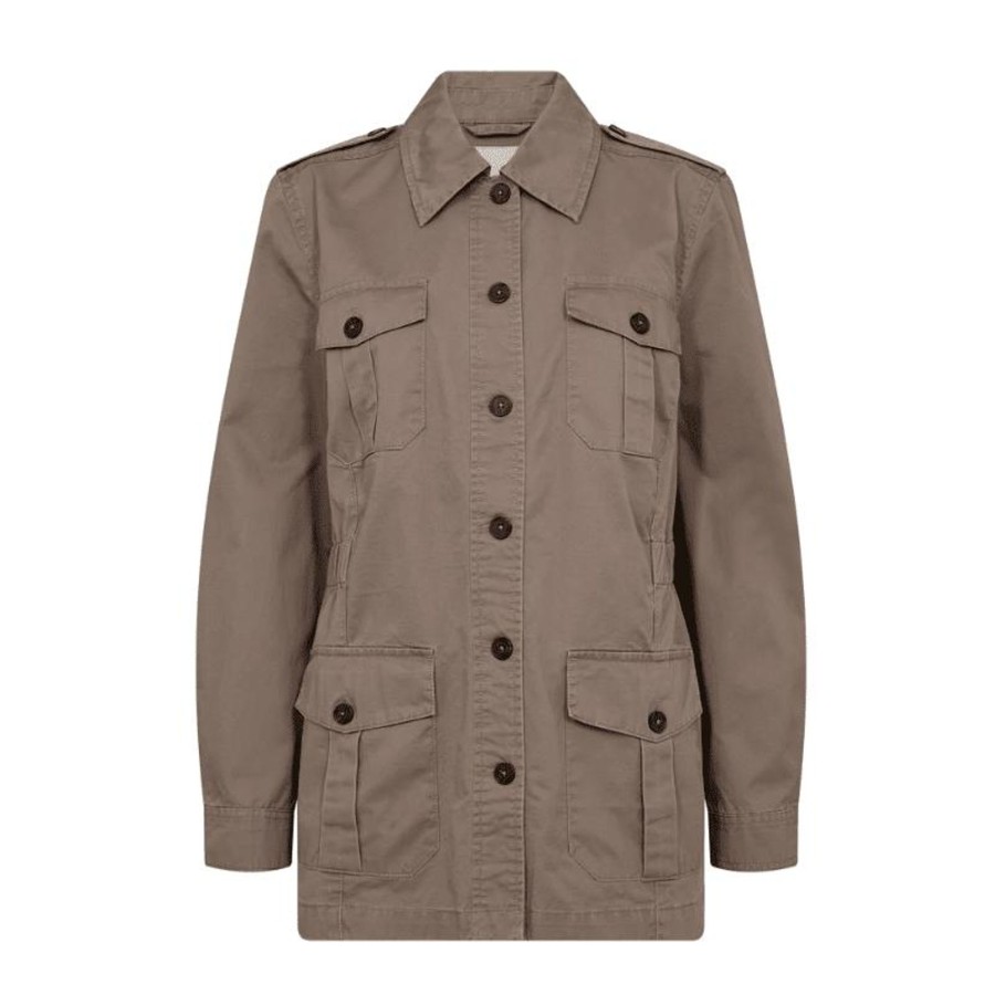 Toj Freequent Frakker/Jakker | Saffi Jacket - Taupe Gray