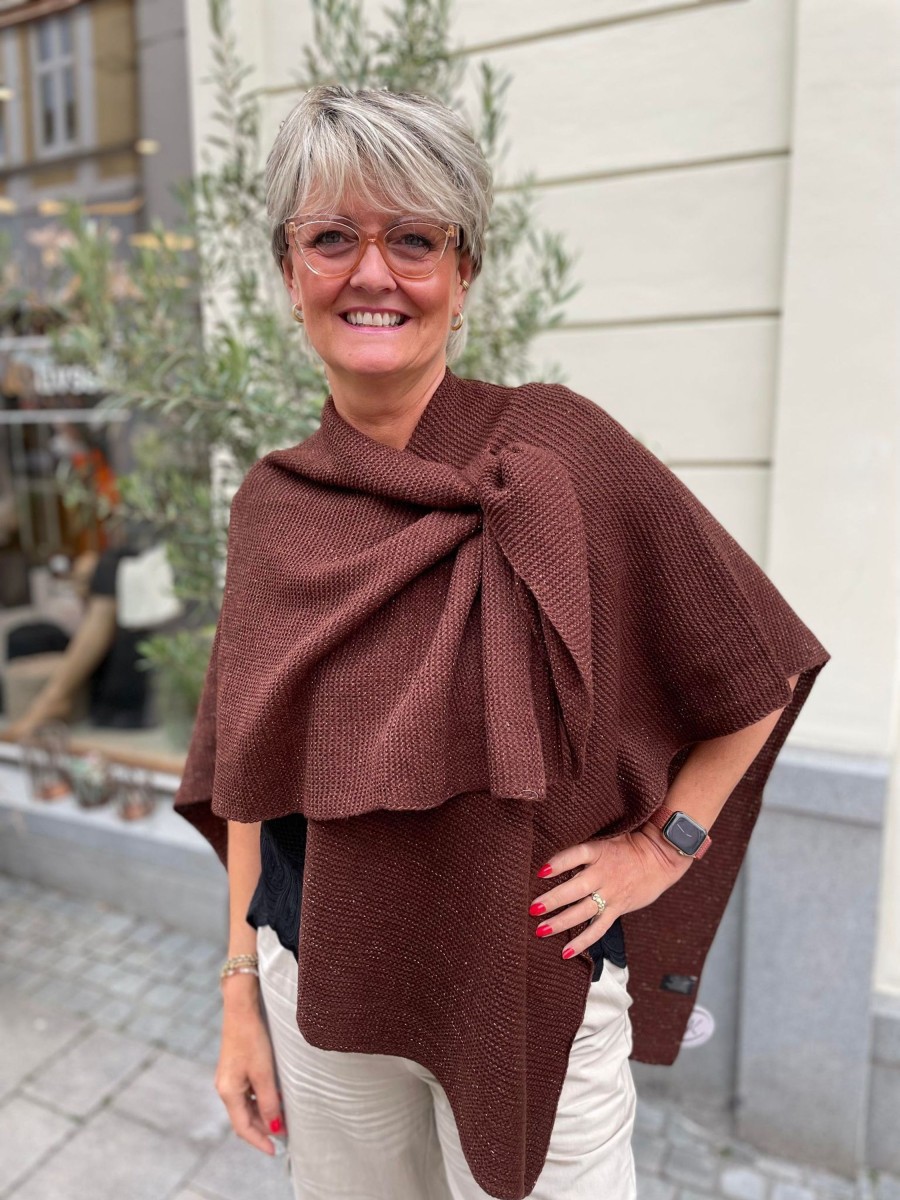 Accessories Bæltekompaniet | Poncho - Brun M/ Lurex