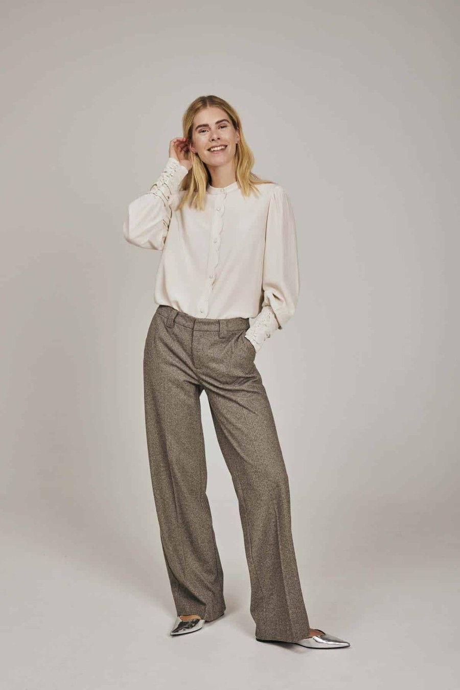 Toj Freequent Bukser | Sillen Pant - Light Grey Mel.