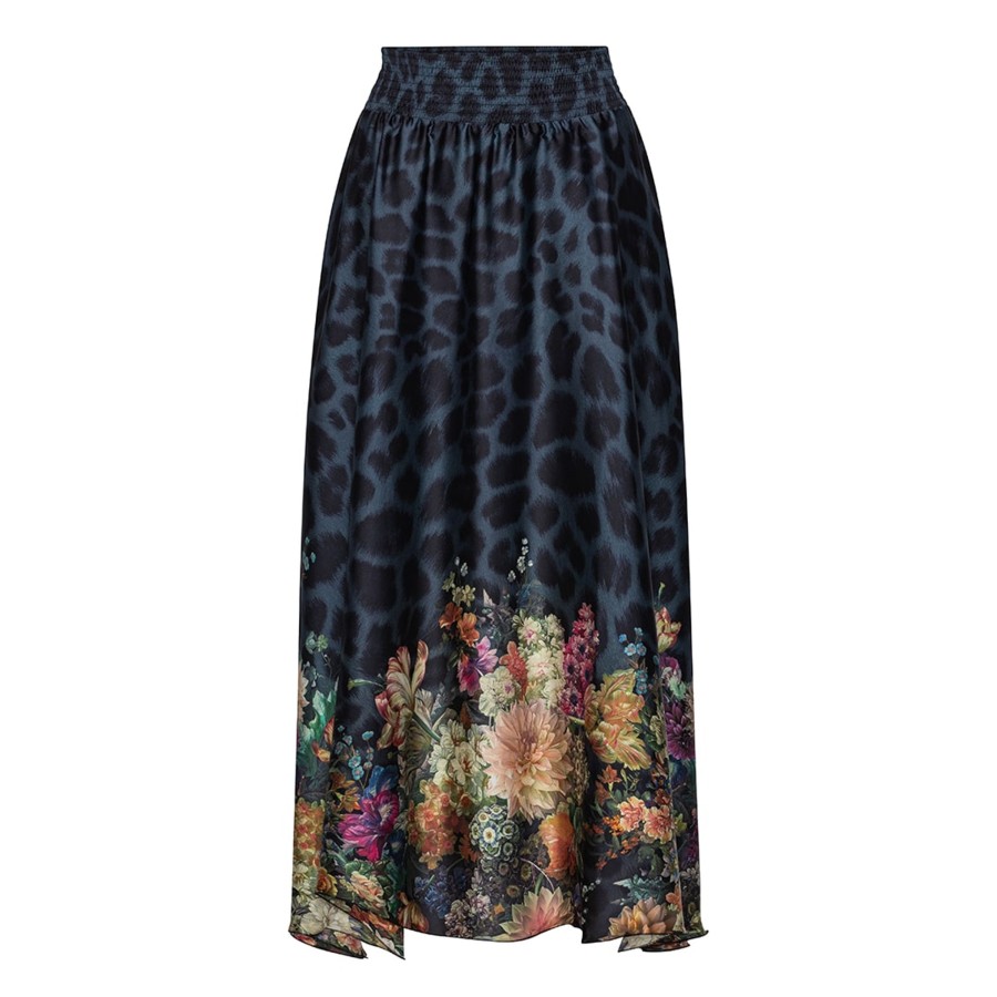 Toj Karmamia Copenhagen Lange Nederdele | Savannah Skirt - Navy Flower Leo