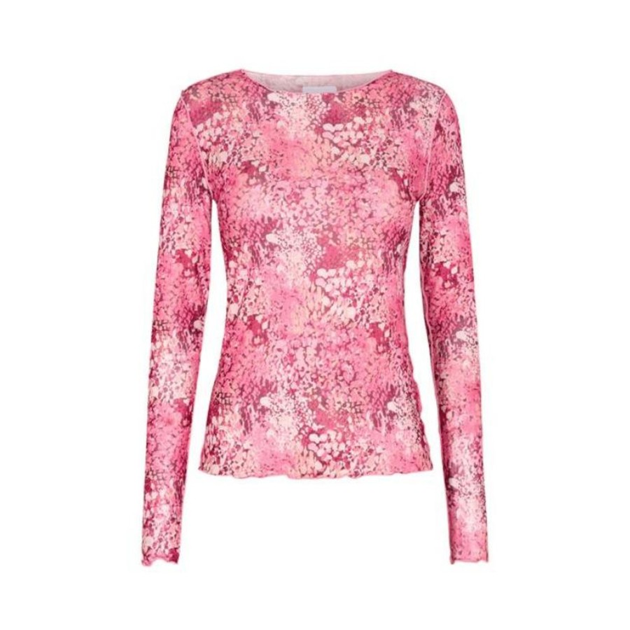 Toj Liberté Bluser | Meshbluse - Pink Abstract