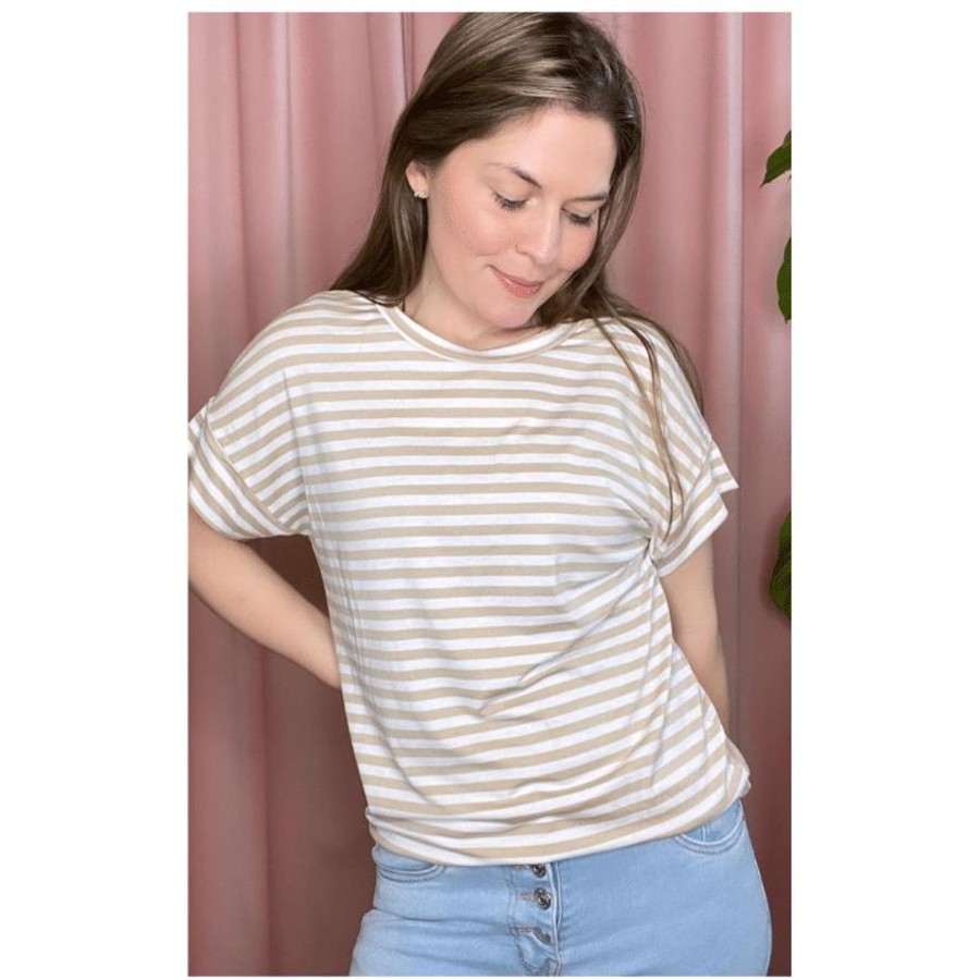 Toj Marta du Chateau T-Shirt | T-Shirt - Beige Stripe