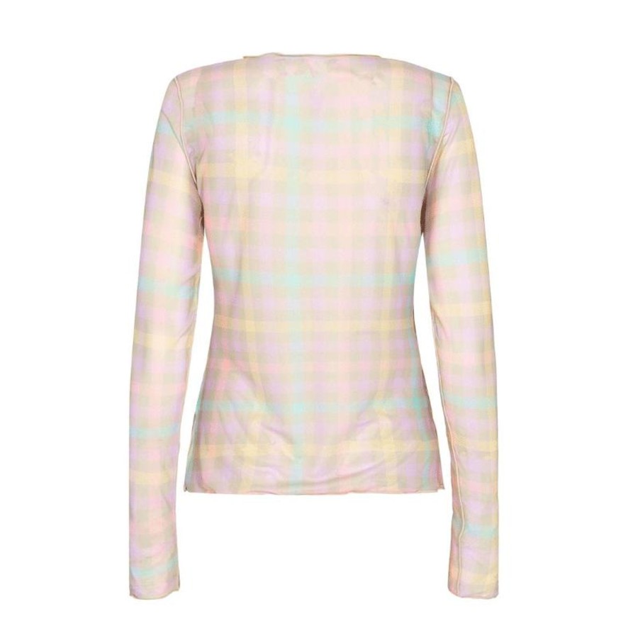 Toj Liberté Mesh | Meshbluse - Pastel Chec