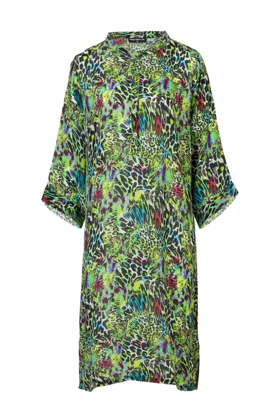 Toj Peace Heart Joy Midi Kjoler | Jennifer Dress - Green Animal