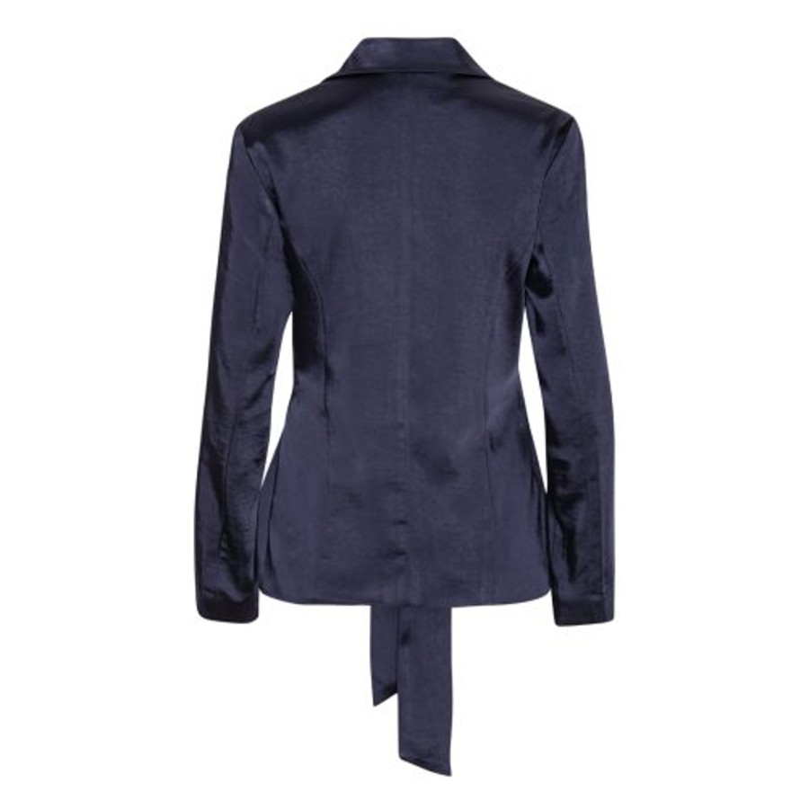 Toj Karmamia Copenhagen Blazere | Rex Tie Blazer - Navy Satin