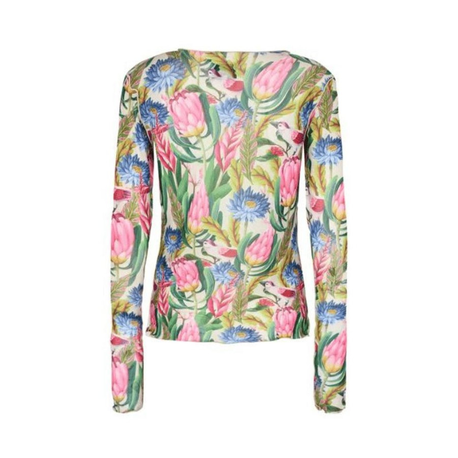 Toj Liberté Bluser | Meshbluse - Flower Bird Sand