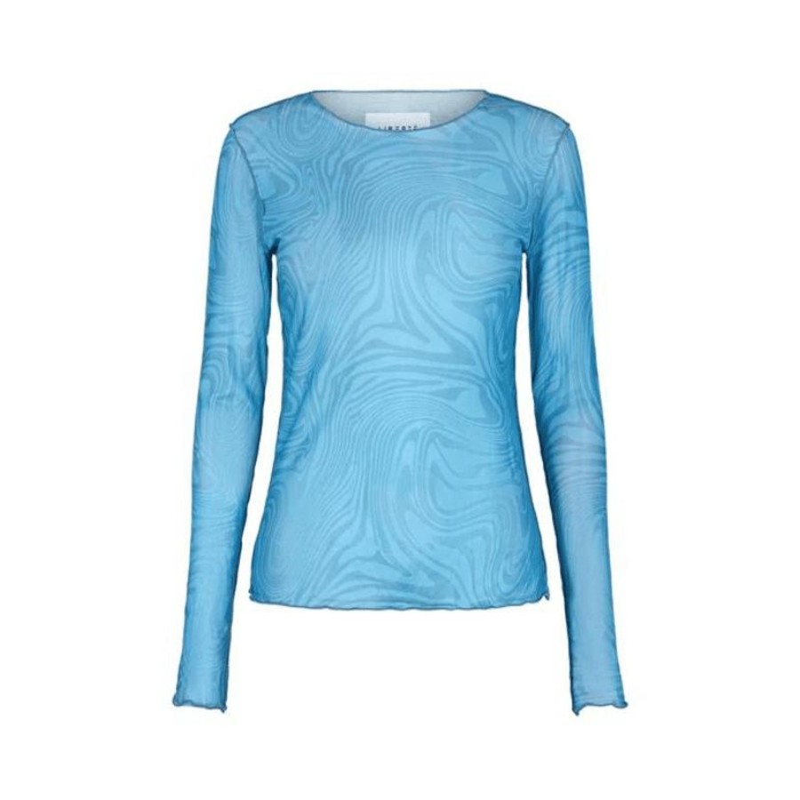 Toj Liberté Mesh | Meshbluse - Skyblue Marble