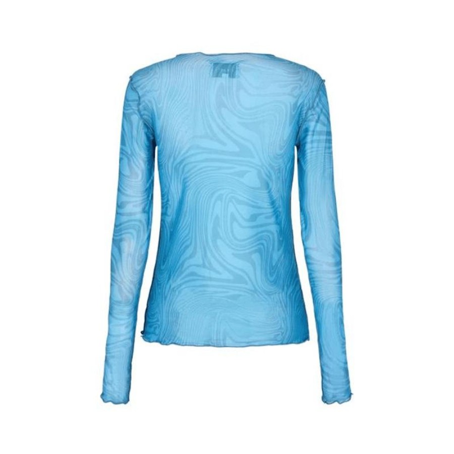 Toj Liberté Mesh | Meshbluse - Skyblue Marble