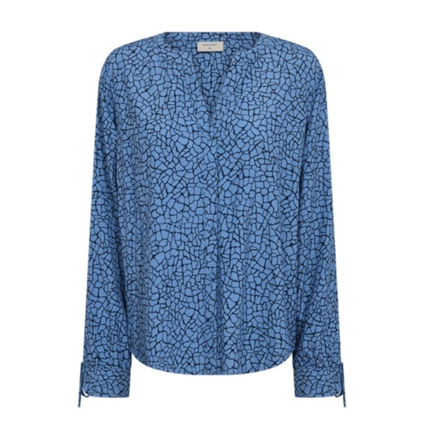 Toj Freequent Skjorter | Amalia Blouse - Blue W. Navy