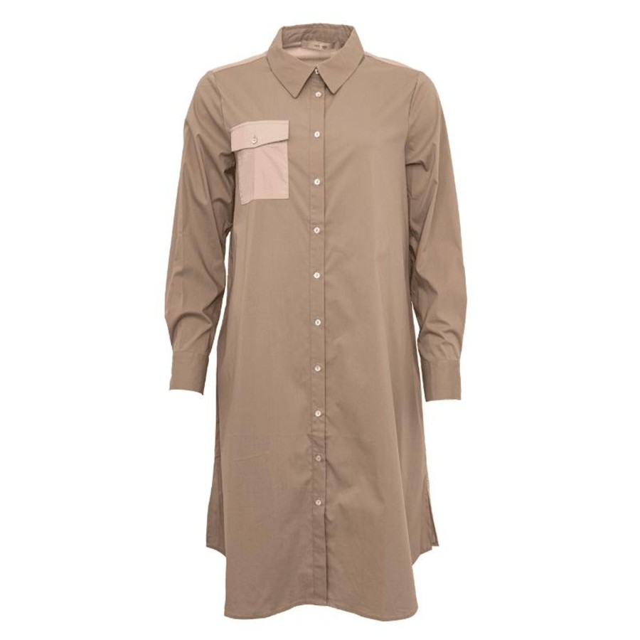 Toj Costa Mani Midi Kjoler | Bea Long Shirt- Sand&Dusty Rose