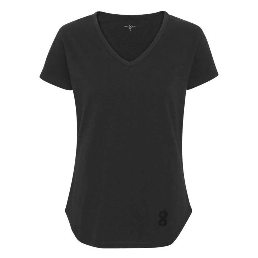 Toj Costa Mani T-Shirt | T-Shirt Logo V-Neck - Black