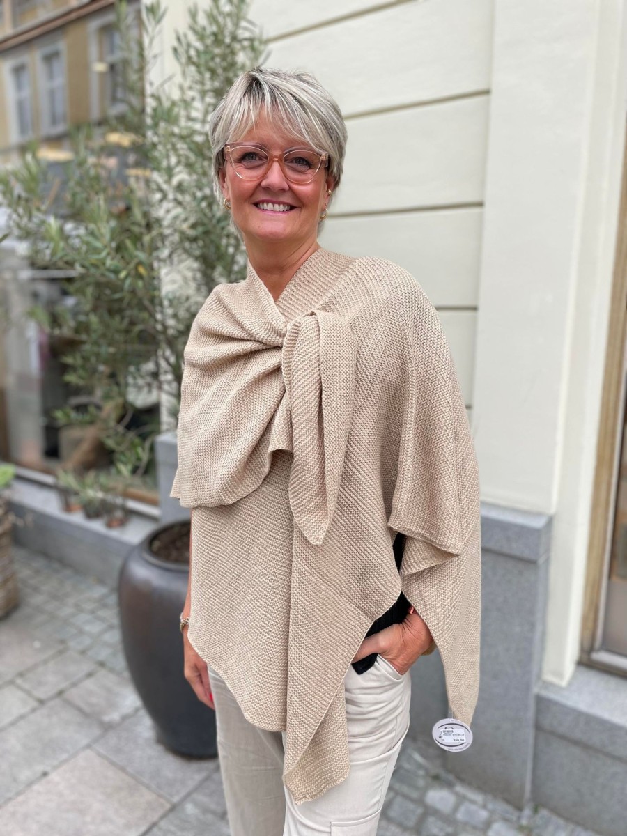 Accessories Bæltekompaniet | Poncho - Ecru M/ Lurex