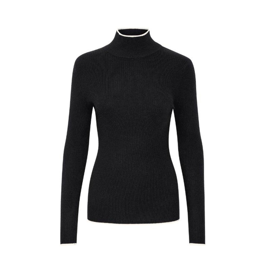 Toj Soaked in Luxury Strik | Molina Ribbed Pullover - Black